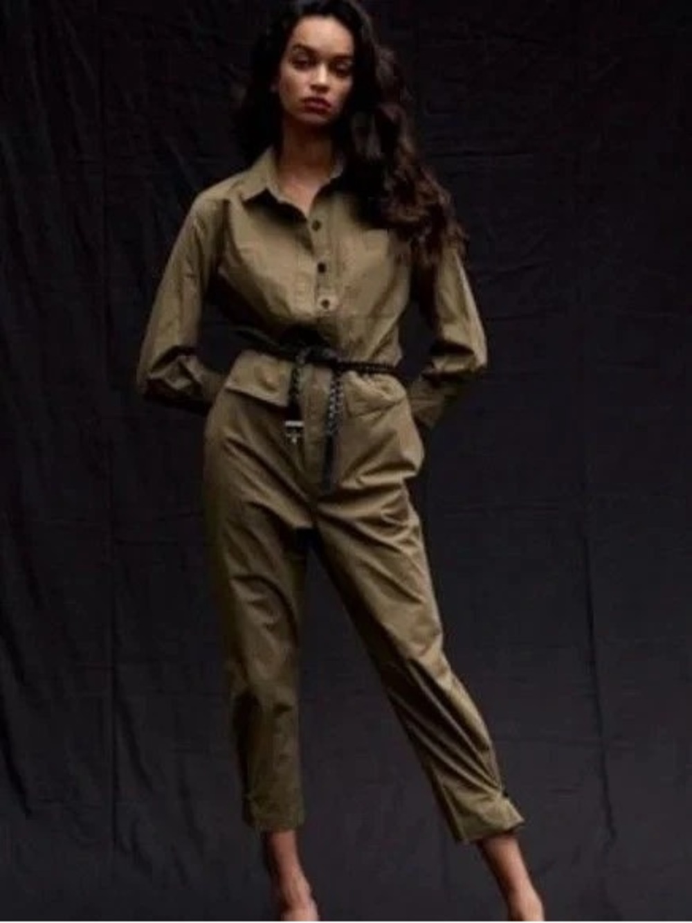 Thakoon Utility-Inspired Olive Green Women's Jumpsuit size Sm